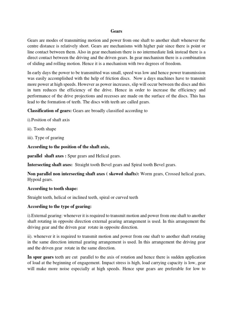 Gears pdf gear machines