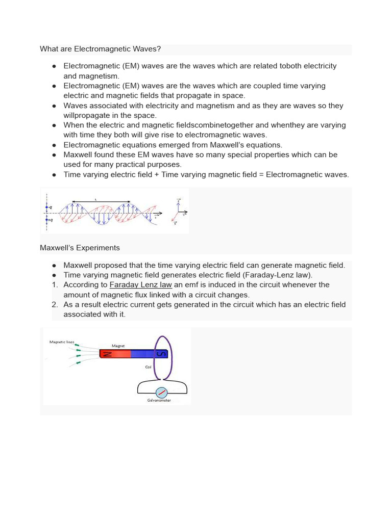Understanding Electromagnetic Waves and Maxwell's Law | PDF | Waves ...