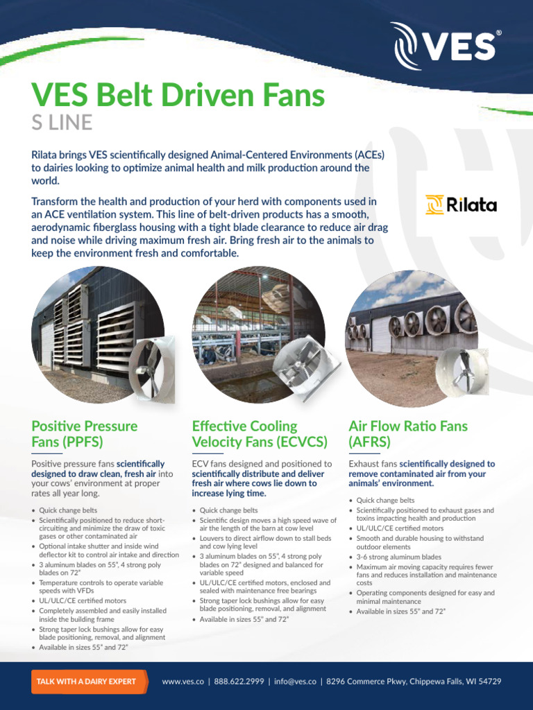 VES Dairy Ventilation Fans Overview | PDF | Mechanical Engineering