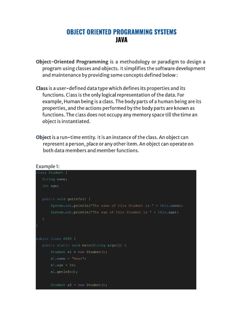 JAVA OOps | PDF