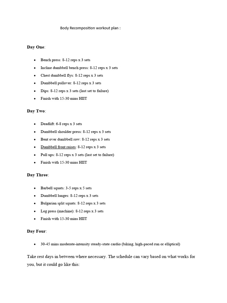Body Recomp Workout Guide | PDF