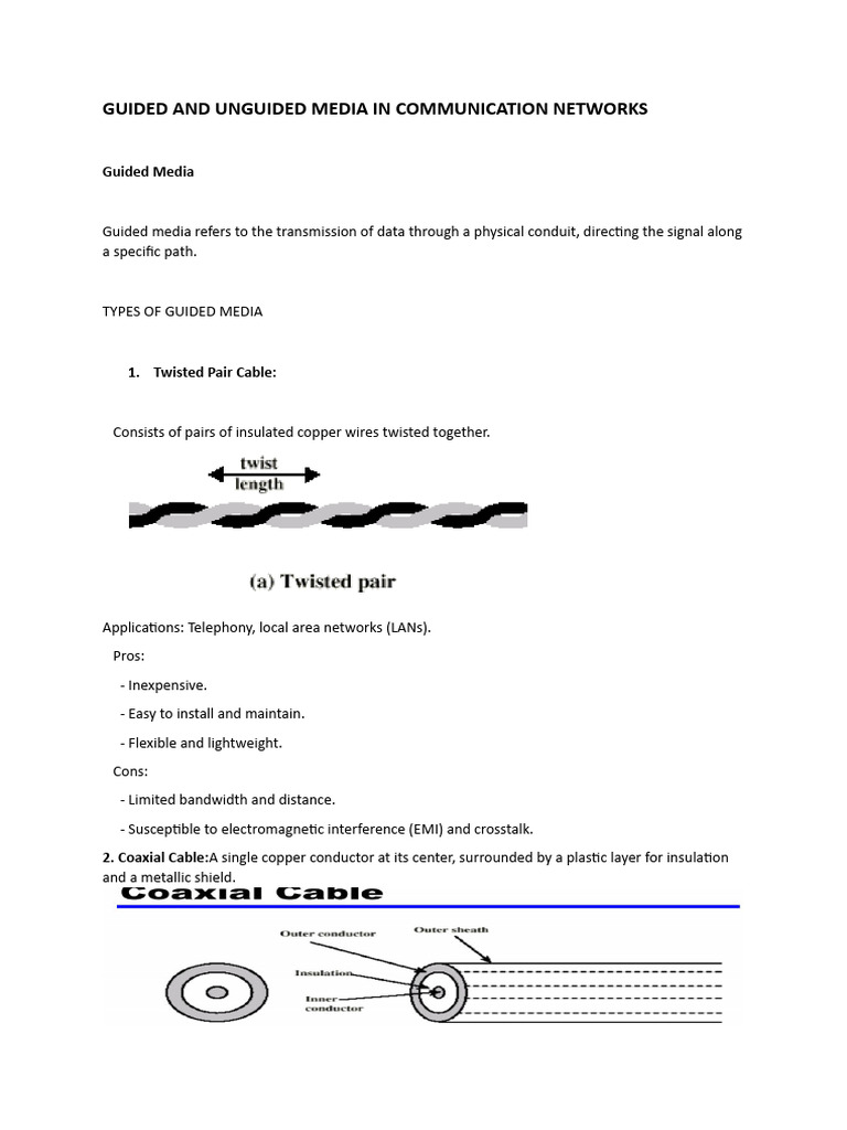 Guided vs. Unguided Media Overview | PDF | Transmission Medium ...
