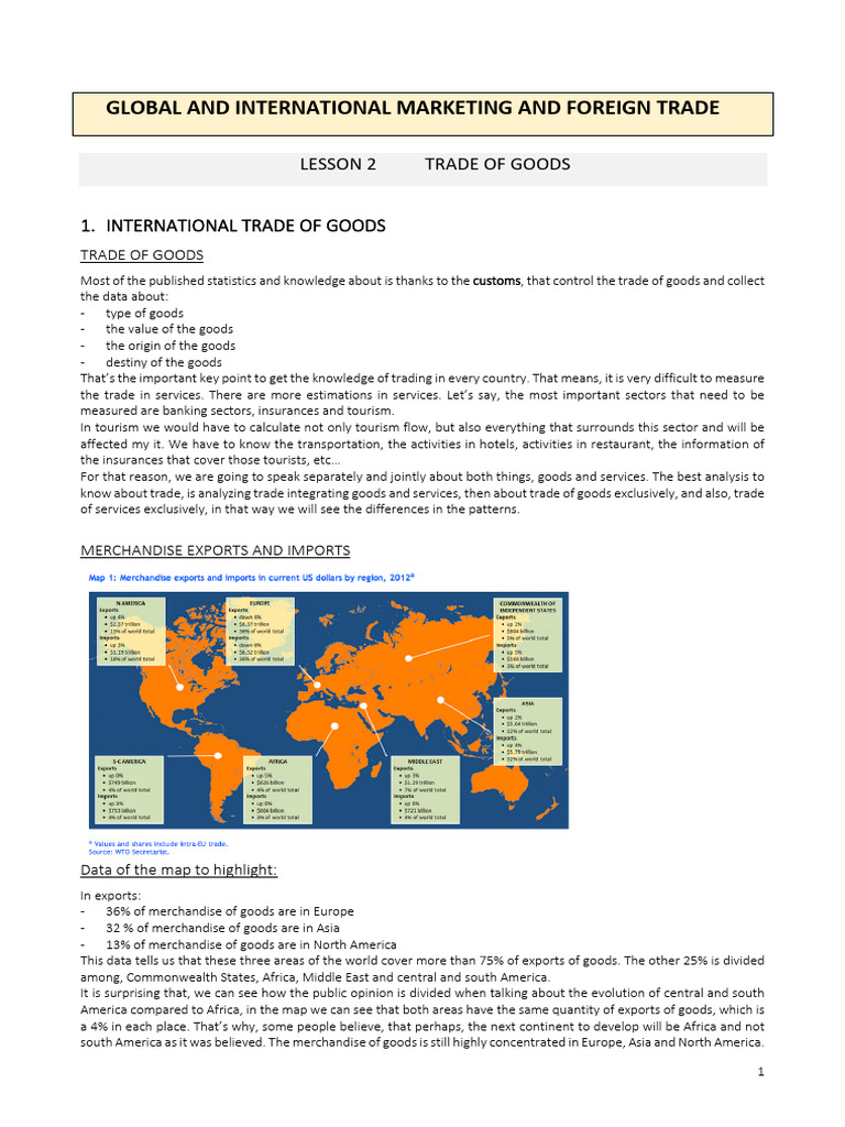Global and International Marketing and Foreign Trade Topics 2-3-4-6 ...