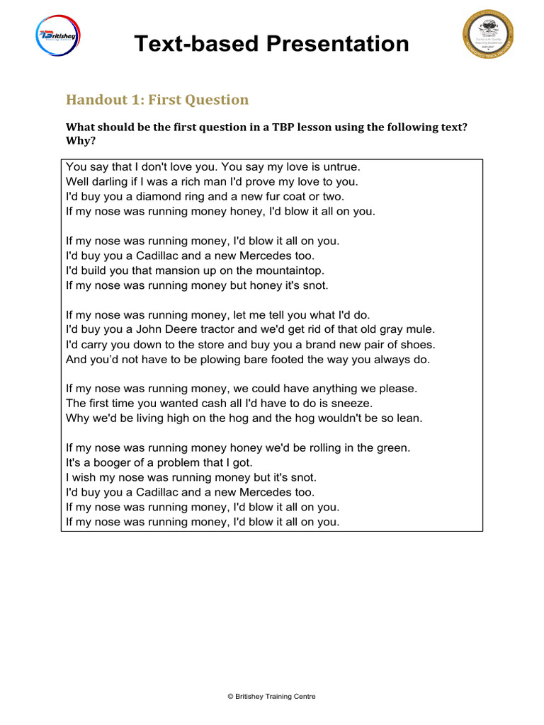Text Based Presentation Ho1 | PDF