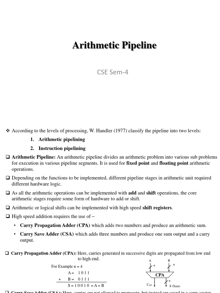 Understanding Arithmetic Pipelining | PDF | Arithmetic | Computing