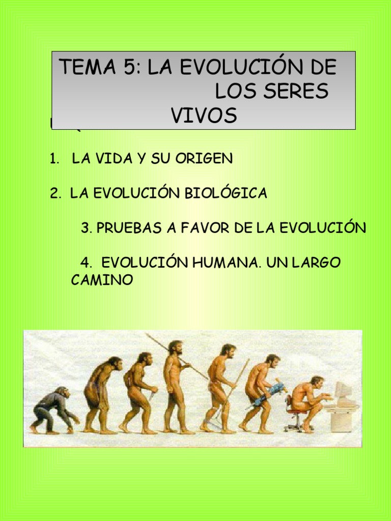 UNIDAD 5. LA EVOLUCIÓN DE LOS SERES VIVOS
