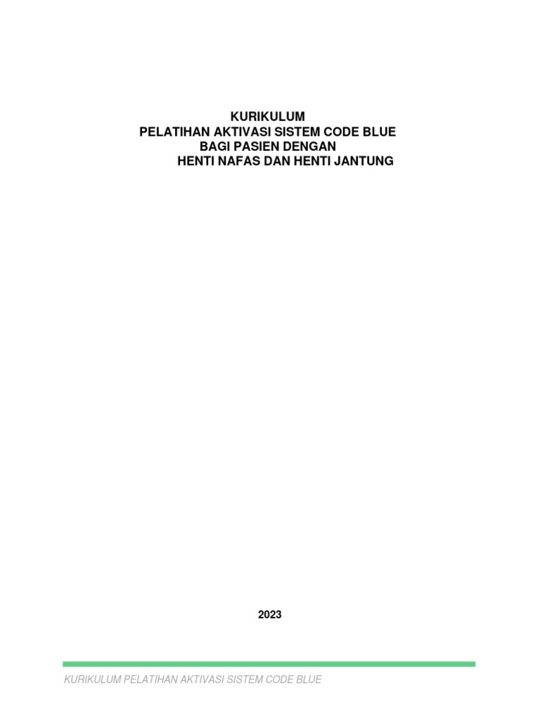 Kurikulum Pelatihan Code Blue 2023 | PDF