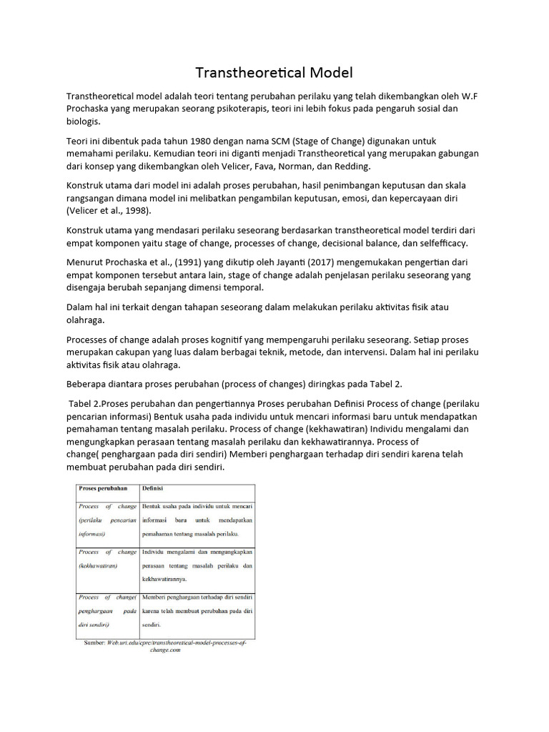 Transtheoretical Model PDF