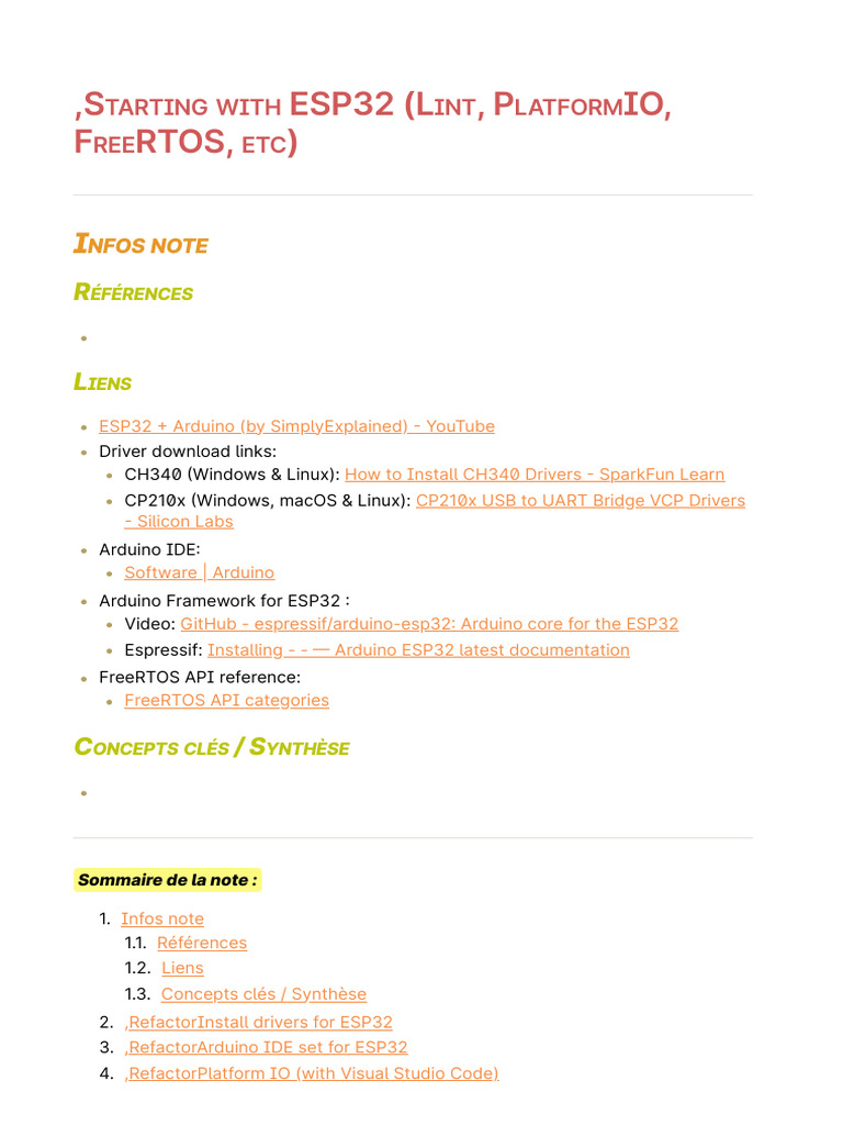 ESP32 Setup with FreeRTOS and PlatformIO | PDF | Library (Computing ...