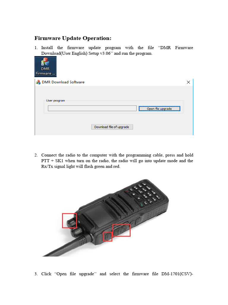 Baofeng DM-1701 Firmware Update Guide | PDF