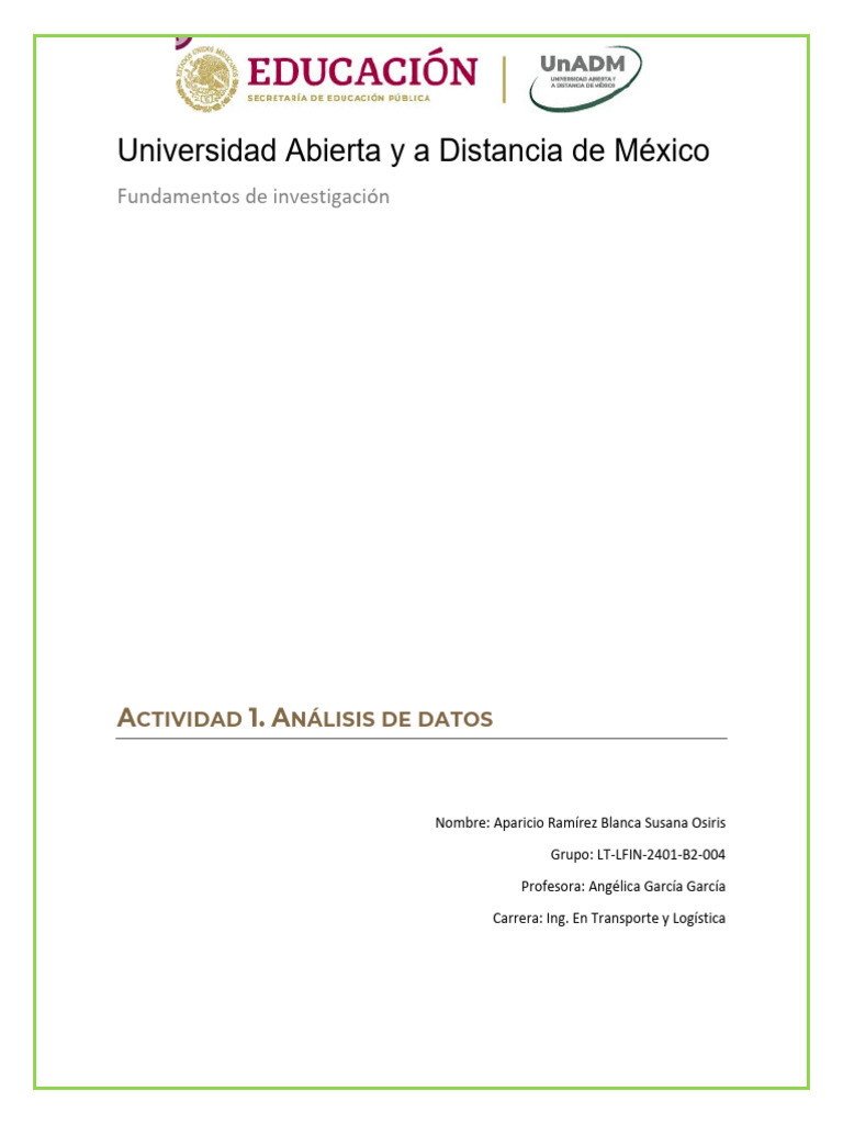 Lfin U5 A1 | PDF | Análisis de los datos | Información