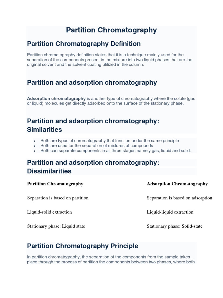 Understanding Partition Chromatography | PDF | Chromatography | High ...