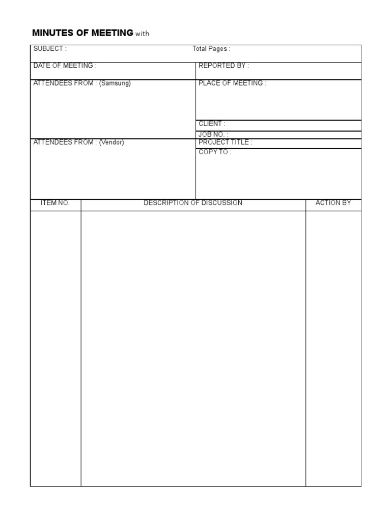 Meeting Minutes Template (MoM) | PDF