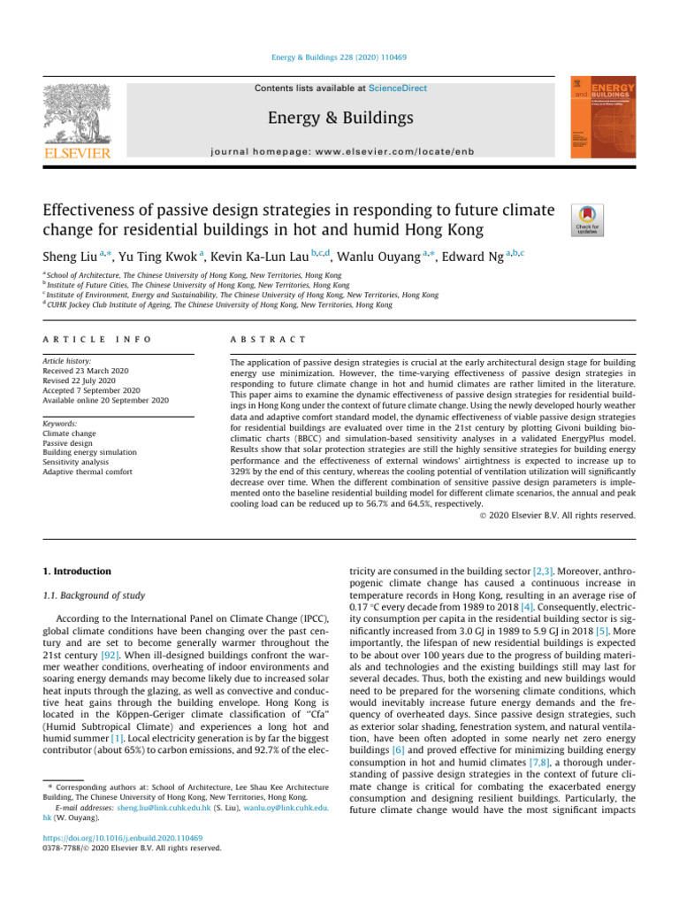 Passive Design for Climate Resilience in HK | PDF | Building Technology