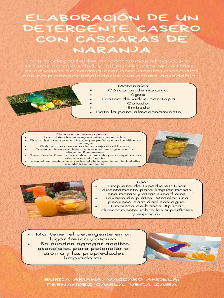 Infografía - Elaboración de Un Detergente Con Cascaras de Naranja | PDF