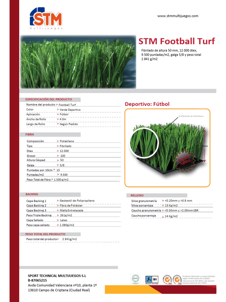 Football Turf STM 50 | PDF