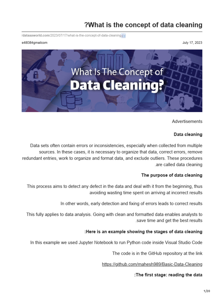What Is The Concept of Data Cleaning | PDF | Data | Data Analysis