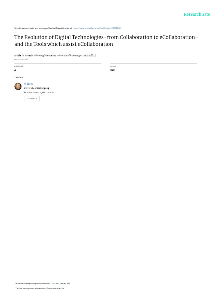 The Evolution of Digital Technologies-From Collabo | PDF ...