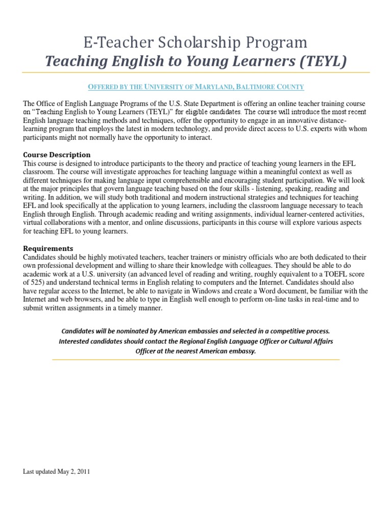 Teaching English To Young Learners PDF English As A Second Or