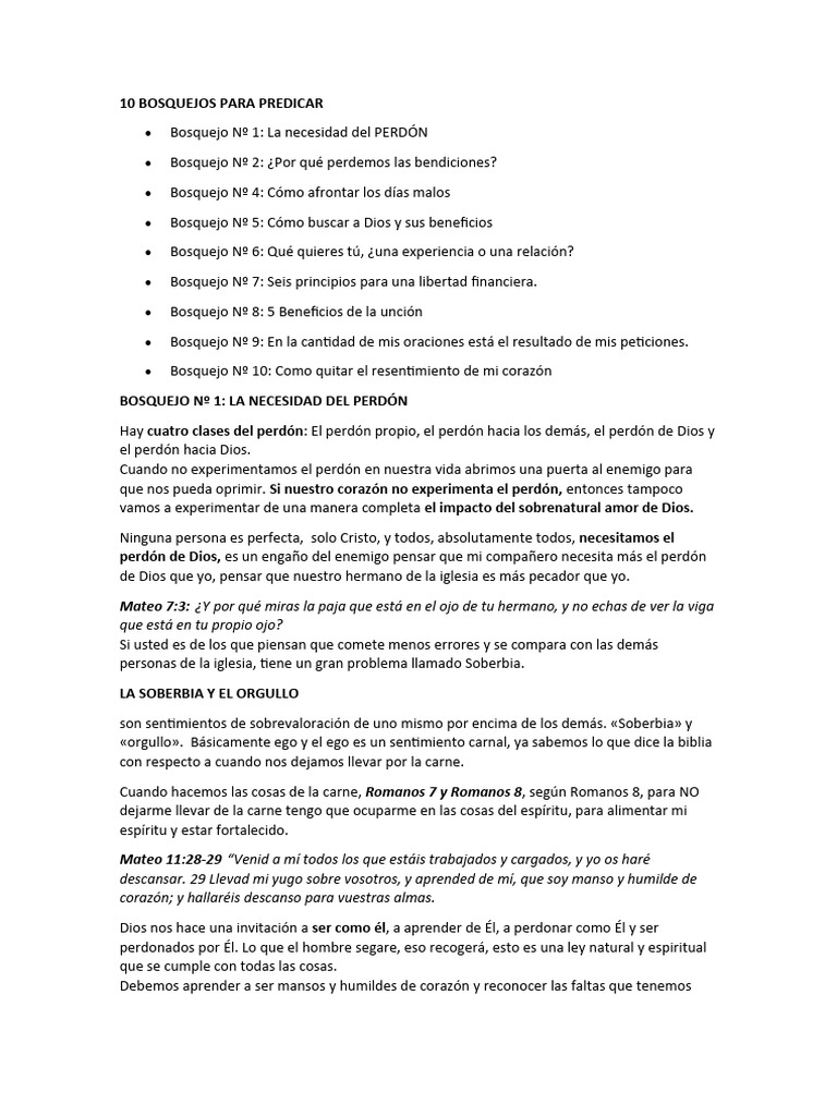 10 Bosquejos para Predicar Efectivamente | PDF | Oración | Cristo (título)
