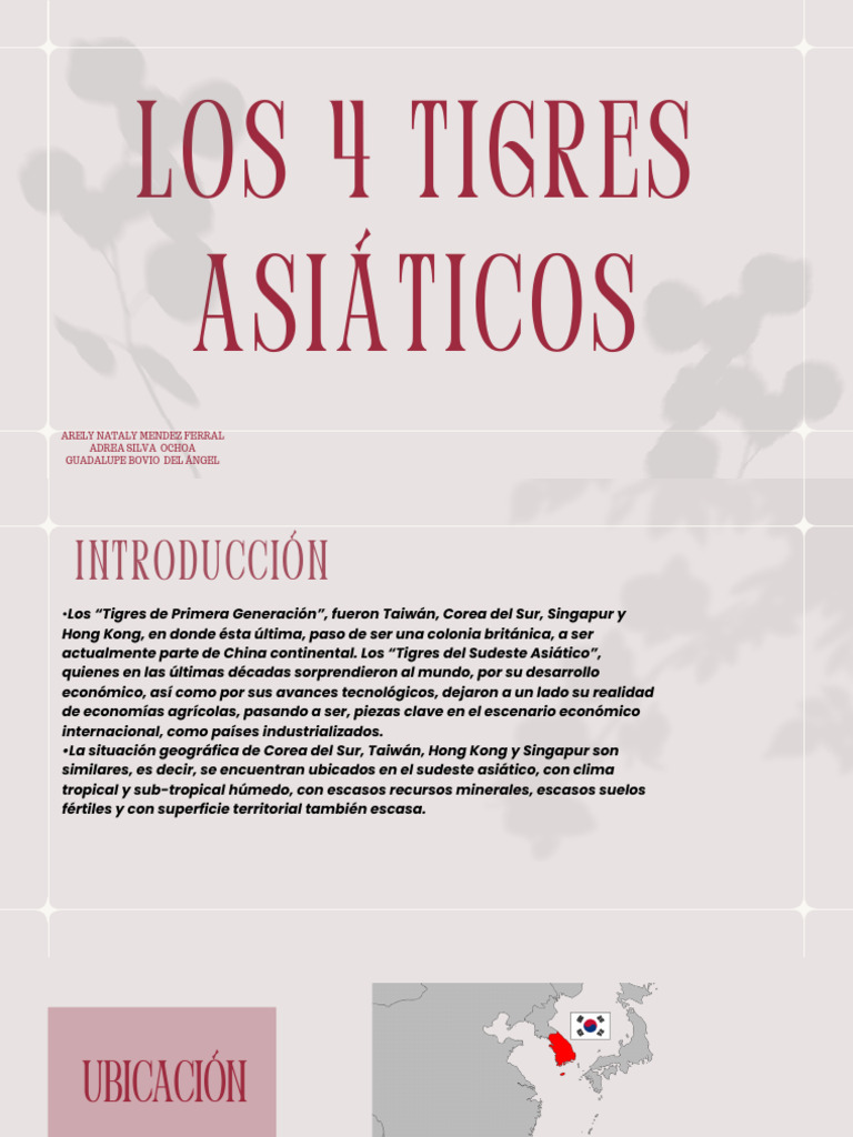 LOS 4 TIGRES ASIÁTICOS | PDF | Taiwán | Corea del Sur