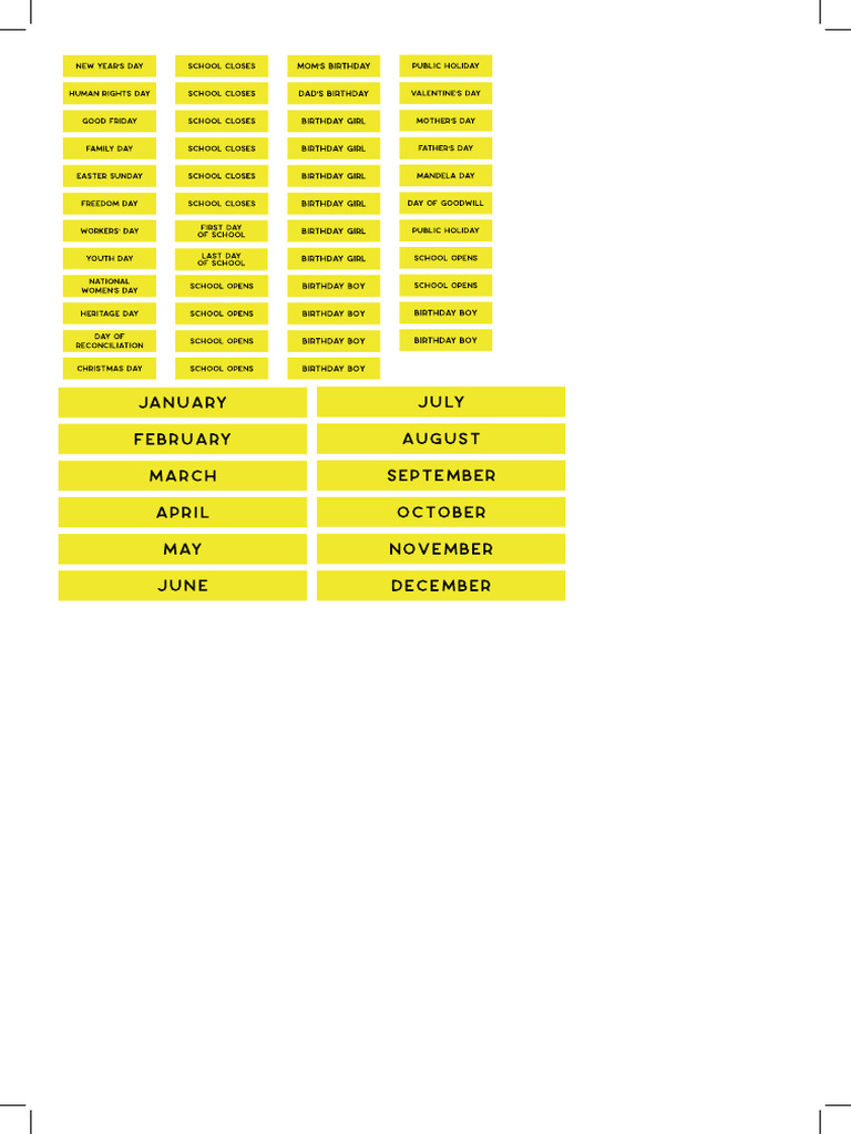 Stickers Yellow A3-Sheet | PDF