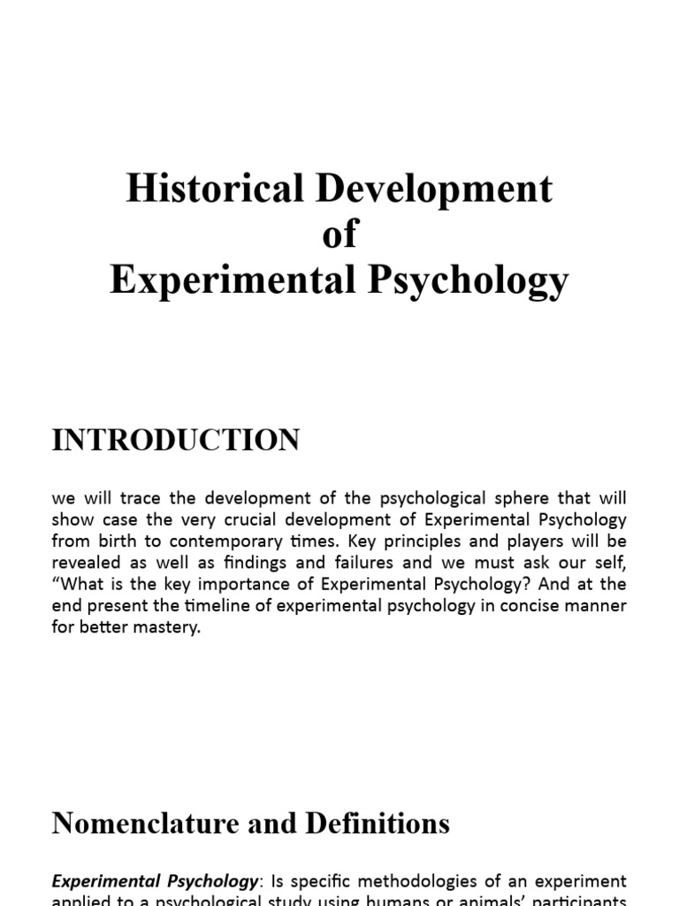 Evolution of Experimental Psychology | PDF | Psychology | Experimental ...