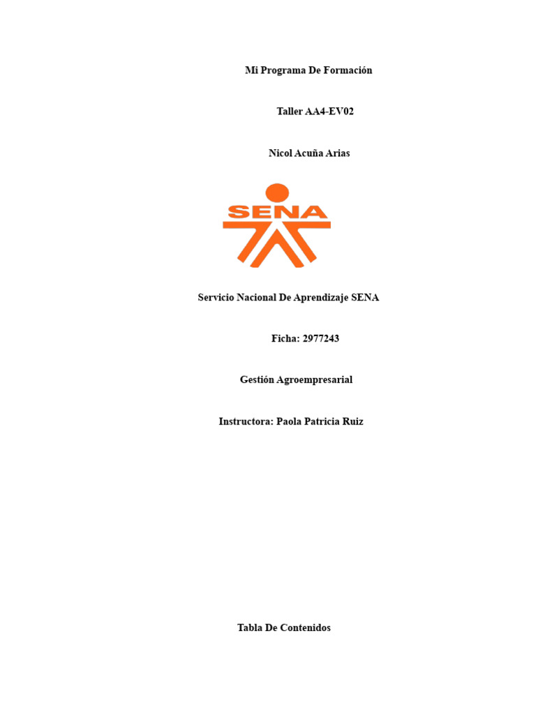 Tarea AA4-EV02 | PDF | Crecimiento personal y profesional | Finanzas y ...
