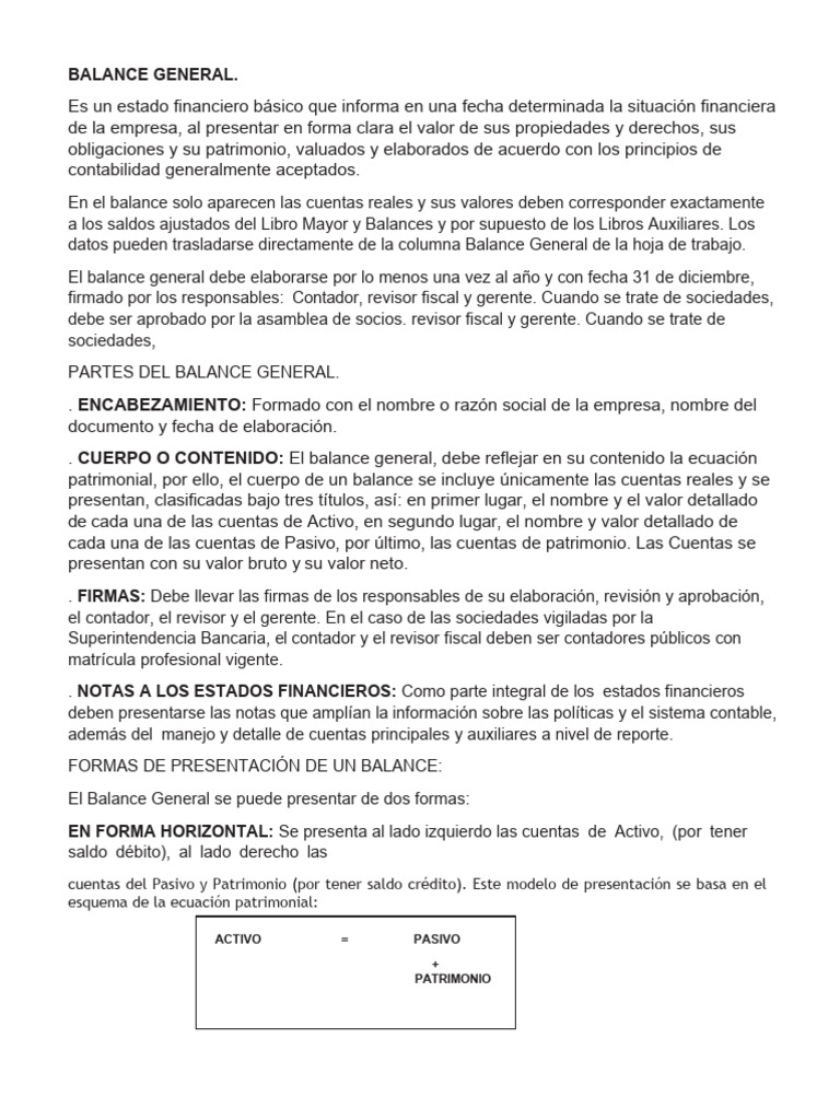 Tema Balance General | Descargar gratis PDF | Contabilidad | Hoja de ...