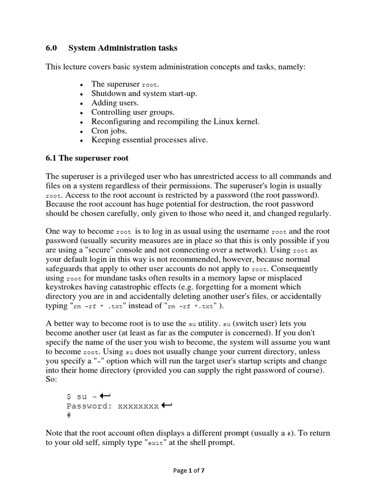 6 - System Administration Concepts and Tasks | PDF | Superuser ...