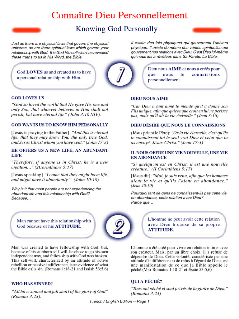 Connaître Dieu Personnellement - Les Lois Spirituelles | PDF | Jésus ...