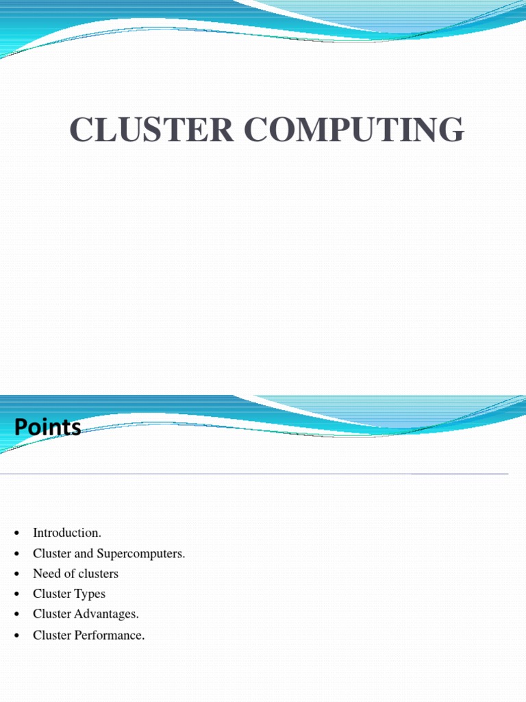 Cluster Computing | PDF | Computer Cluster | Load Balancing (Computing)