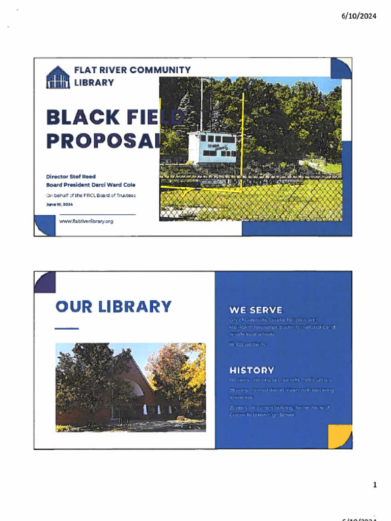 Flat River Community Library - Black Field Proposal | PDF