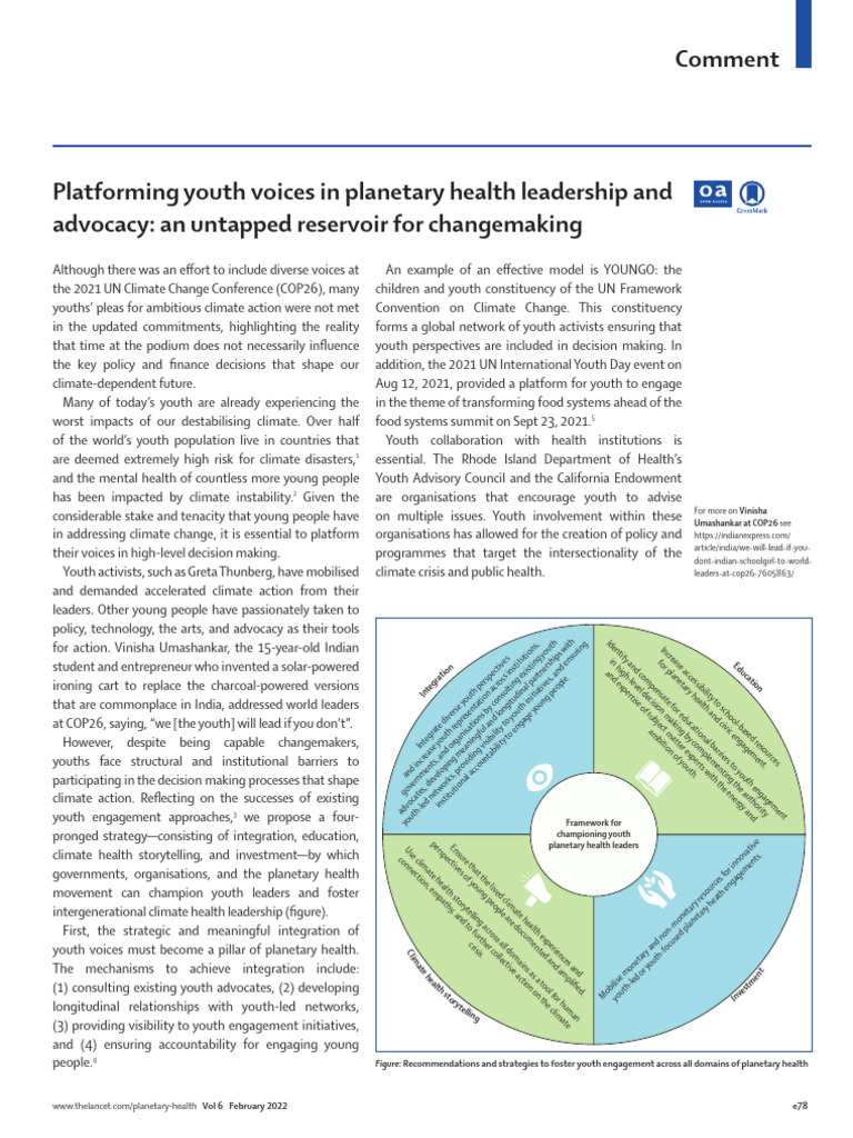 Platforming Youth Voices in Planetary Health Leade | PDF ...