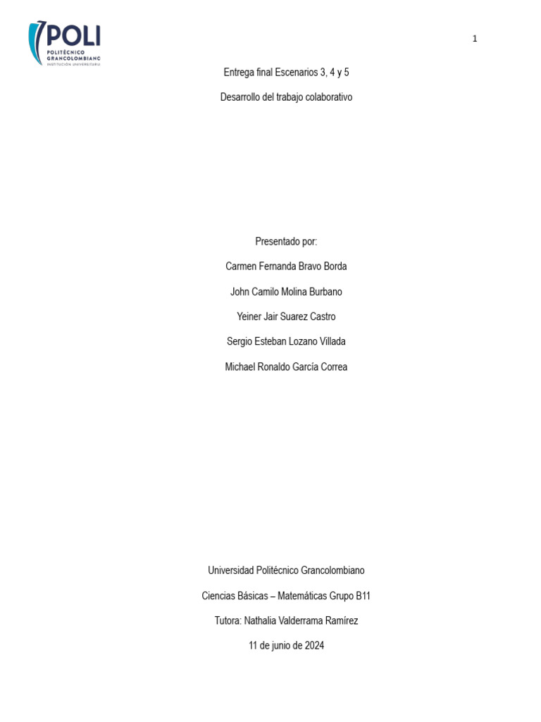 Informe Final Matematicas 01 | PDF | Matemáticas | Ecuaciones