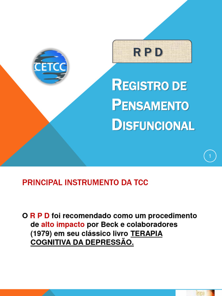 Modelo RPD na Terapia Cognitiva | PDF | Pensamento | Emoções