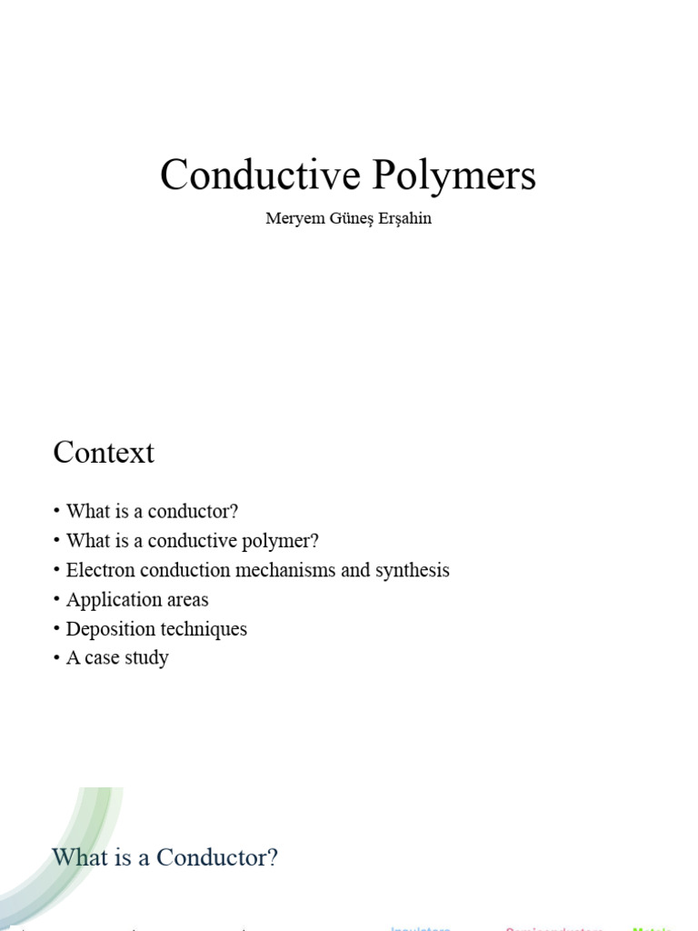 Conductive Polymers Pdf Doping Semiconductor Polymers