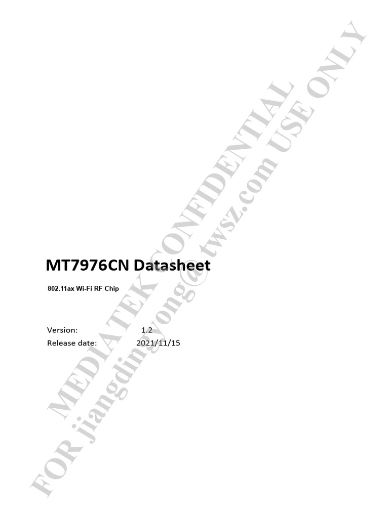 MT7976CN Datasheet 1.2 | PDF | Wi Fi | Analog To Digital Converter