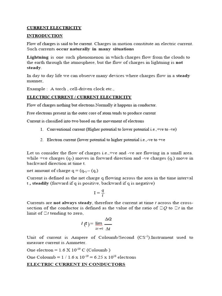 Understanding Electric Current and Ohm's Law | PDF | Electrical ...