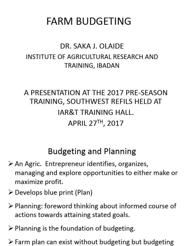 View of Comprehensive Farm Budgeting Guide | PDF | Expense | Equity (Finance)