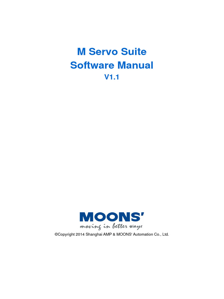 Moons M Servo Suite User Manual 2015 en v1.1 | PDF | Computer ...