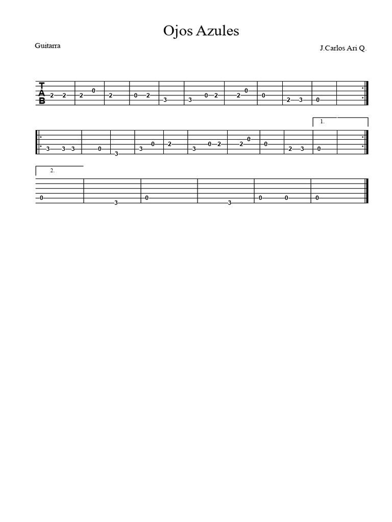 Ojos Azules Guitarra Abajo PDF