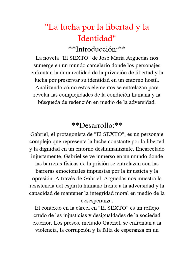 La Lucha Por La Libertad y La Identidad | PDF | Prisión