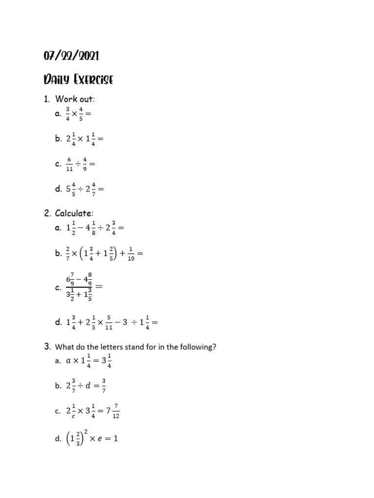 Exercise 22.07.2021 | PDF