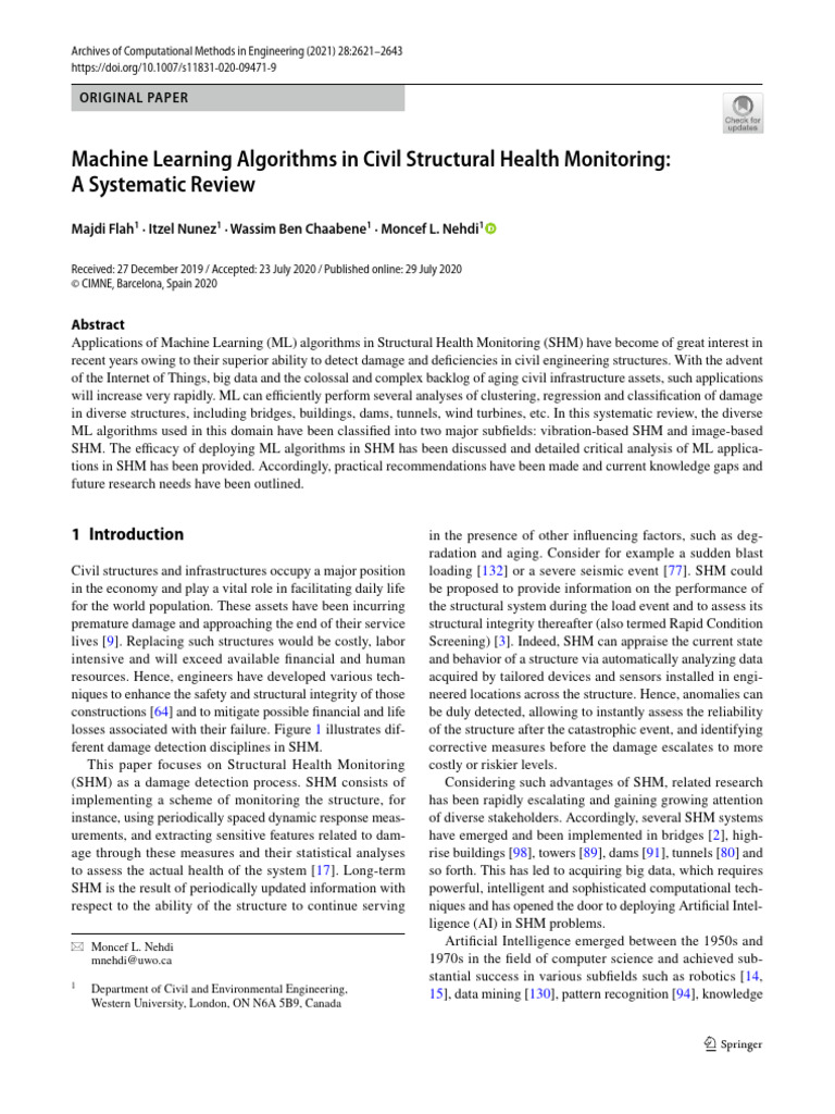 Machine Learning in Structural Health Monitoring | PDF | Machine ...