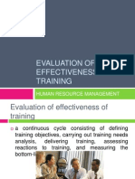 Evaluation of Effectiveness of Training