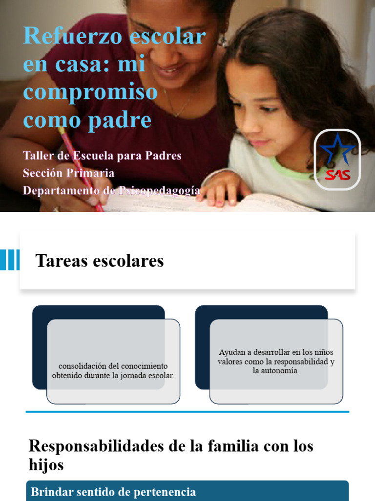 Taller para Padres Refuerzo Escolar en Casa PRIMARIA | PDF