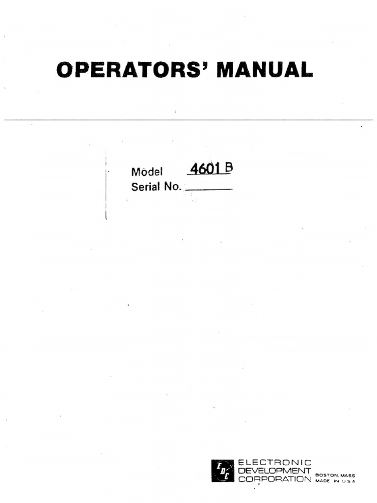 4601 Service Manual | PDF