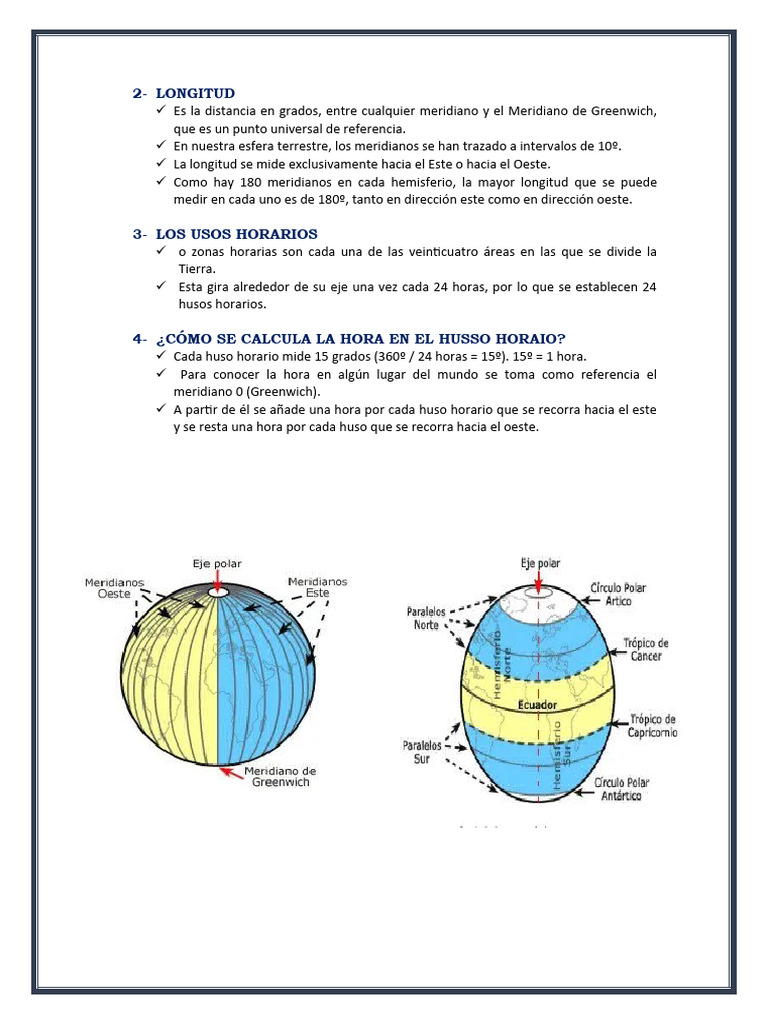 Las Coordenadas Geograficas y Los Husos Horarios PDF
