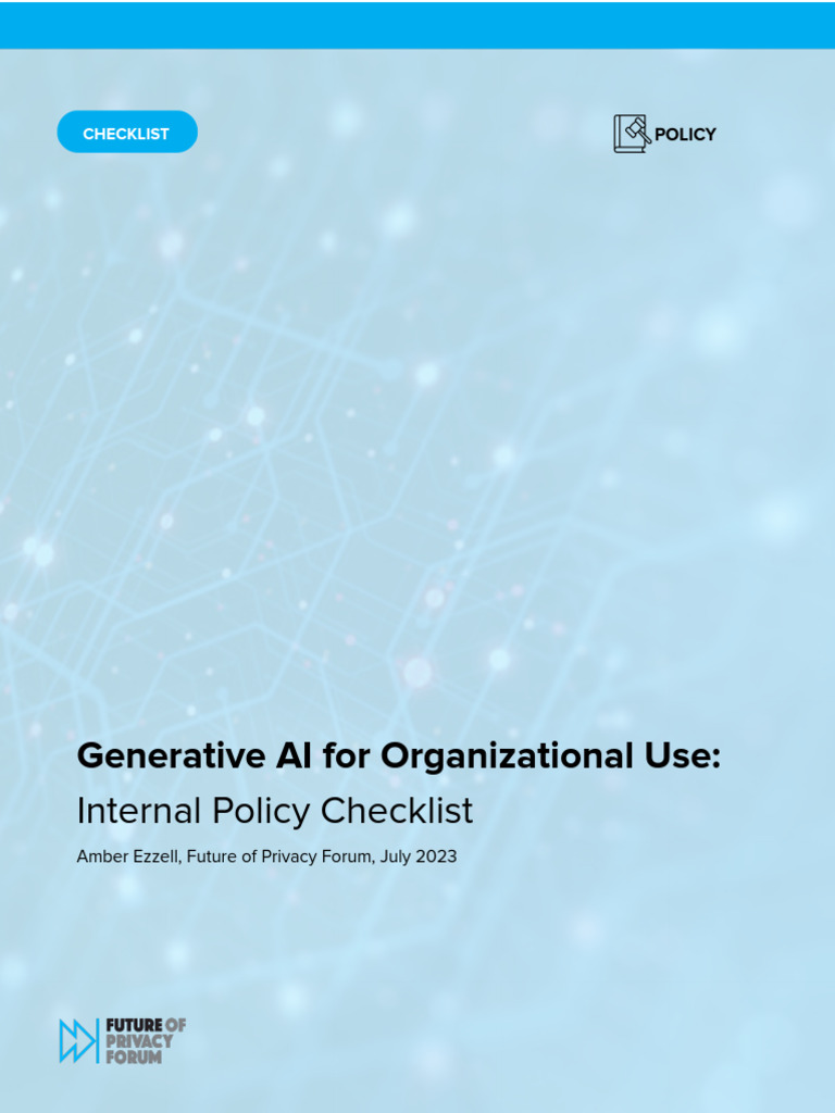 Generative AI Policy Checklist for Organizations | PDF | Artificial ...